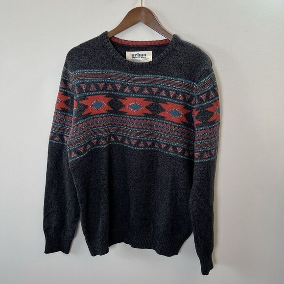 Urban Pipeline Mens Southwestern Sweater Size XL Gray Multicolor Crewneck Casual - Picture 1 of 8
